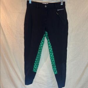 Breeches Buckwild Signature mid-waist. Black + Mermaids full seat.